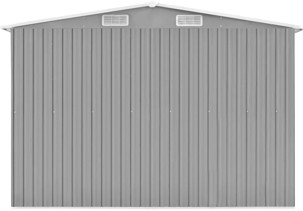 Abrigo de jardim 257x580x181 cm metal cinzento