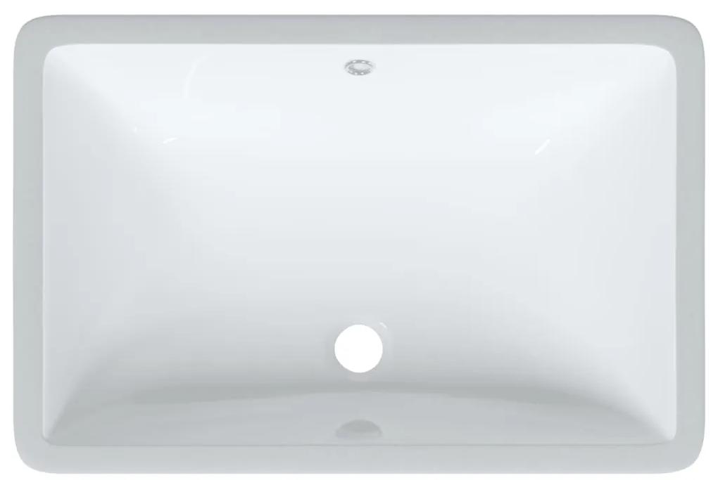 Lavatório casa de banho retangular 60x40x21 cm cerâmica branco