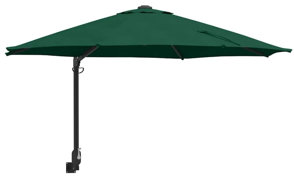 Guarda-sol de Jardim de Parede Verde 250 cm