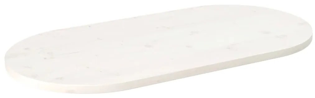 Tampo de mesa oval 90x45x2,5 cm madeira de pinho maciça branco