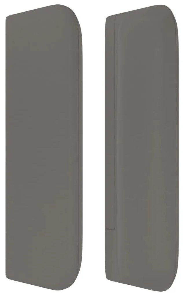 Cabeceira de cama c/ abas couro artificial 163x16x78/88cm cinza
