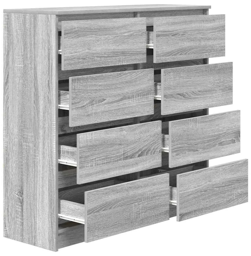 Aparador 100x35x99 cm derivados de madeira cinzento sonoma