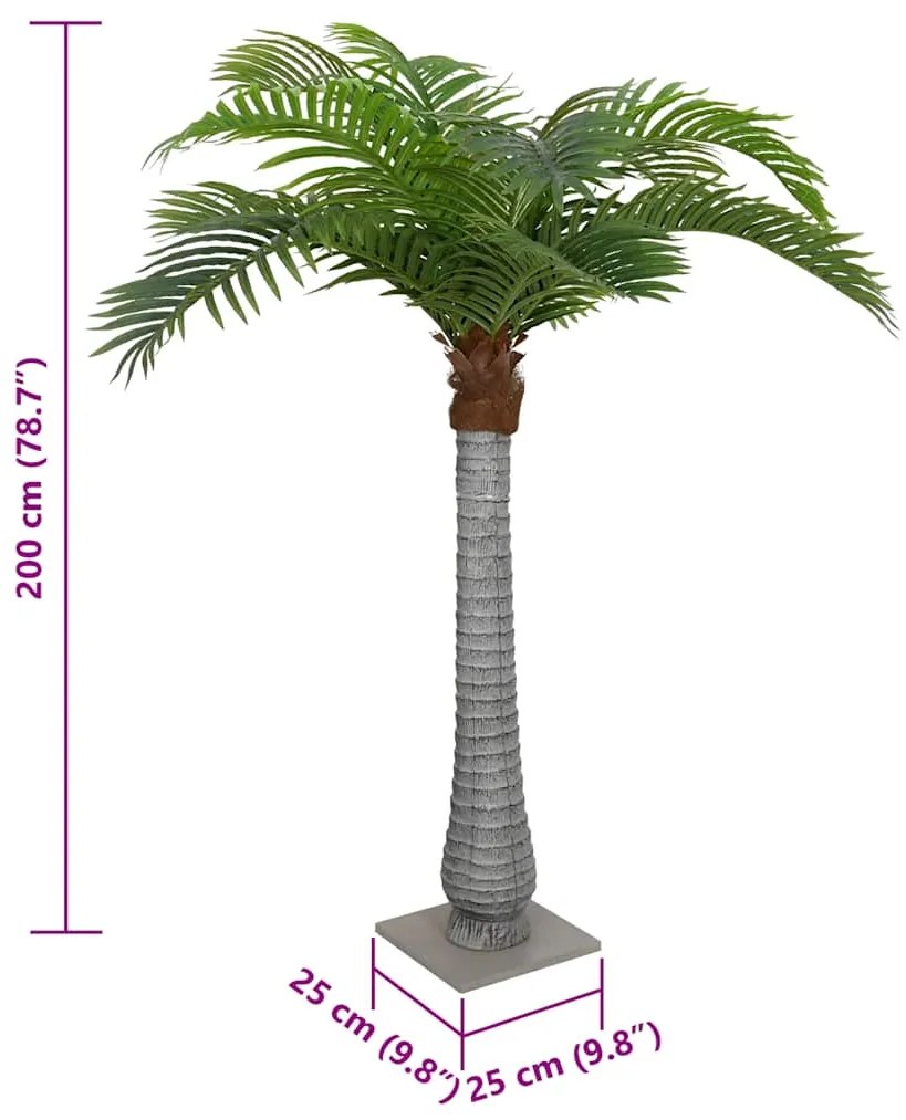 Palmeira artificial 15 folhas 200 cm verde