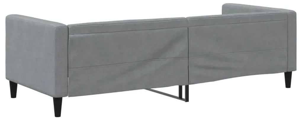 Sofá-cama 90x190 cm tecido cinzento-claro