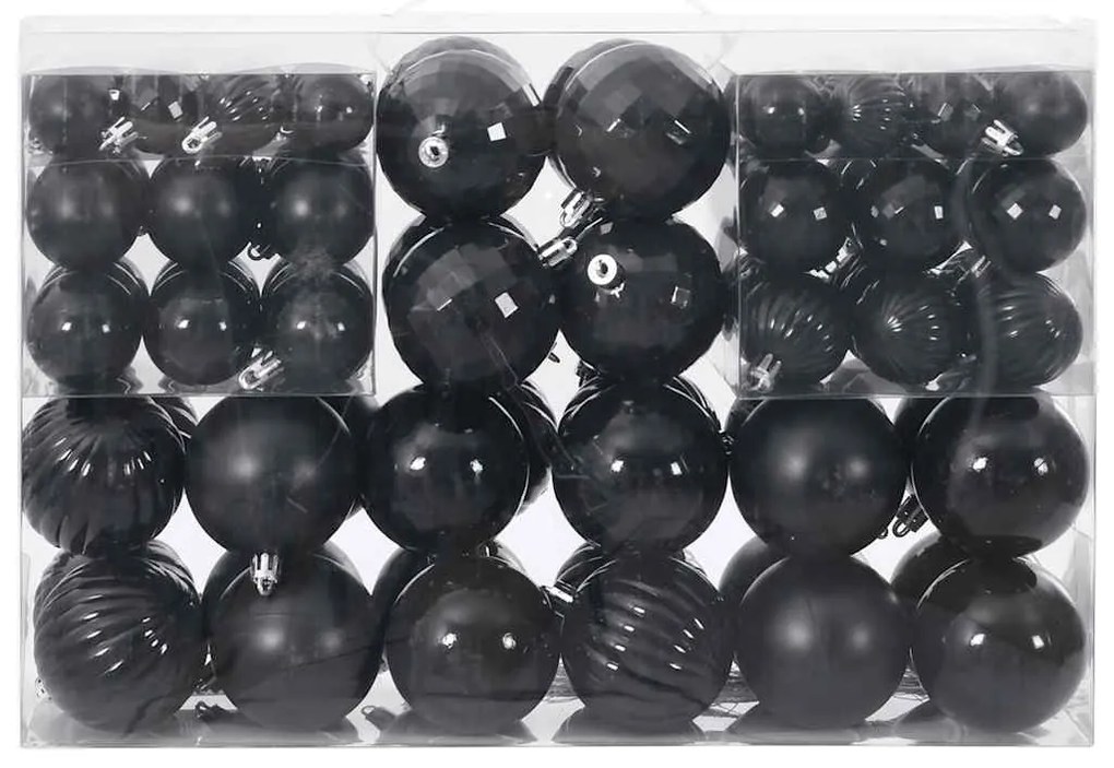 Enfeites de Natal 100 pcs Ø3/4/6 cm preto