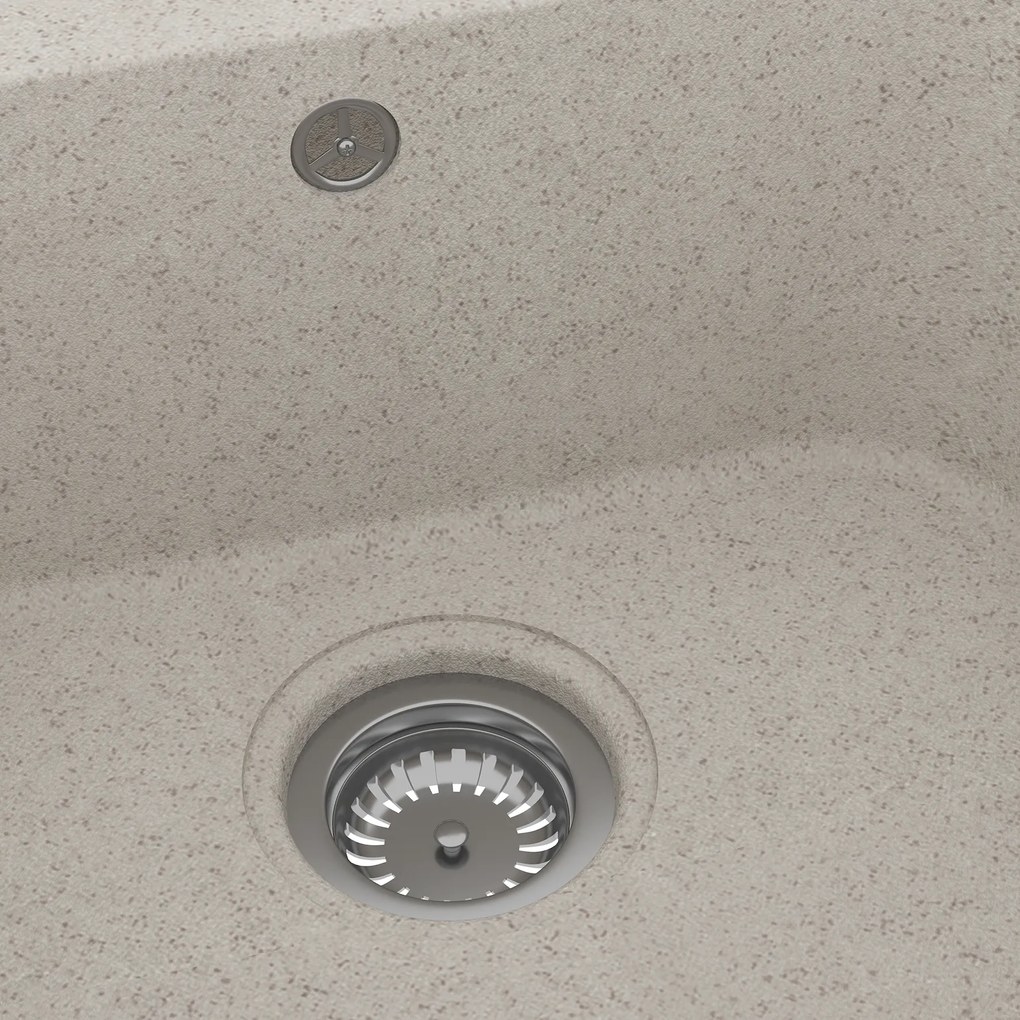Pia de Cozinha Bege 760x480x184 mm Granito