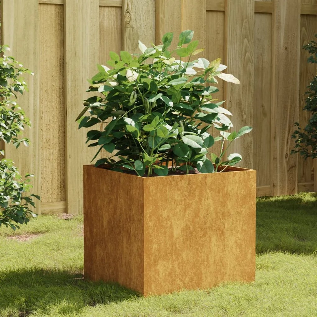 vidaXL Vaso/floreira 40x41x40 cm aço corten