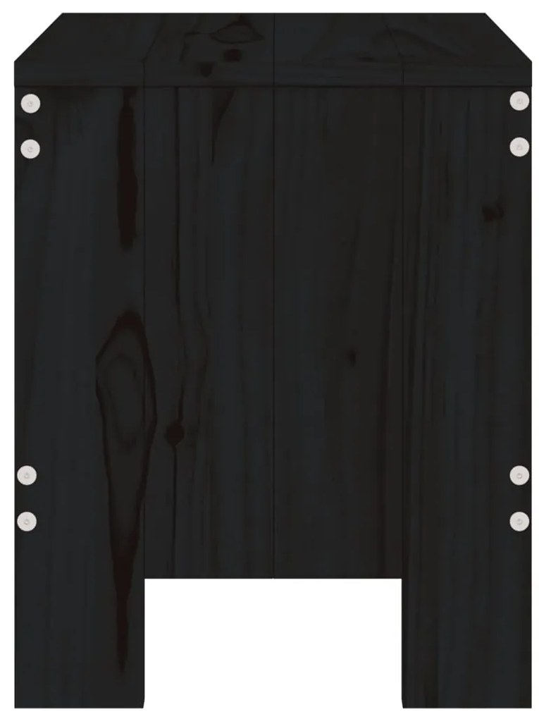 Bancos de jardim 2 pcs 40x36x45 cm pinho maciço preto