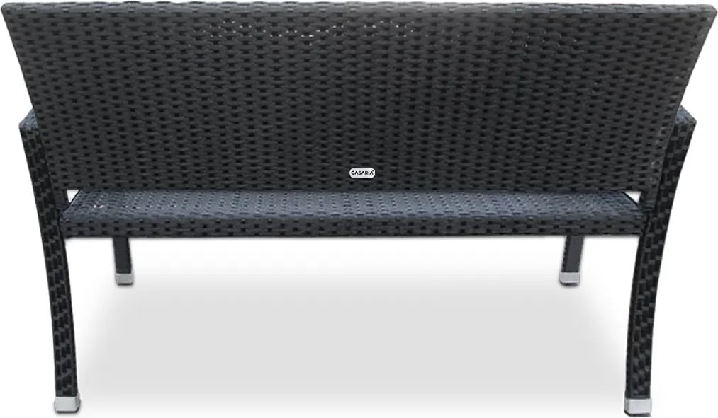 Banco de jardim Polyrattan 122x58x87cm Preto