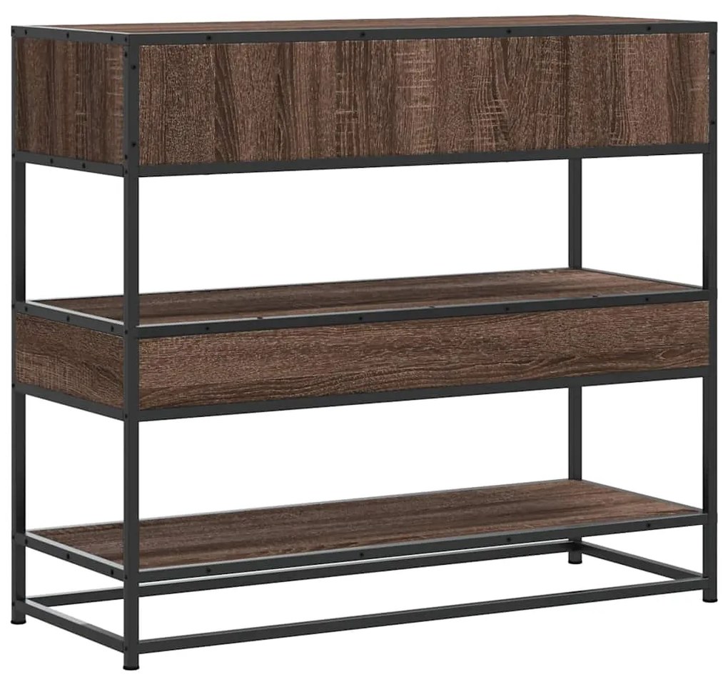 Mesa consola 90x35x80 cm derivados madeira carvalho castanho