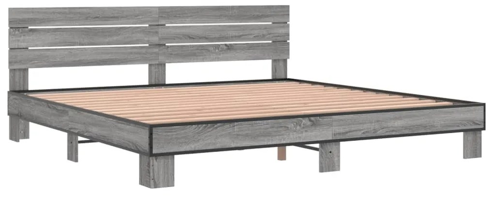 Estrutura de cama 200x200 cm derivados madeira/metal
