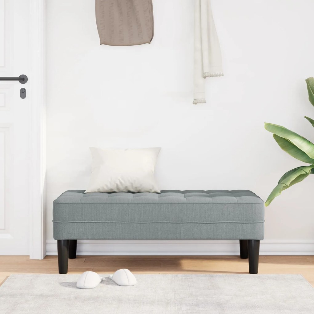Banco vidaXL Cinza claro 113x57x39 cm Tecido