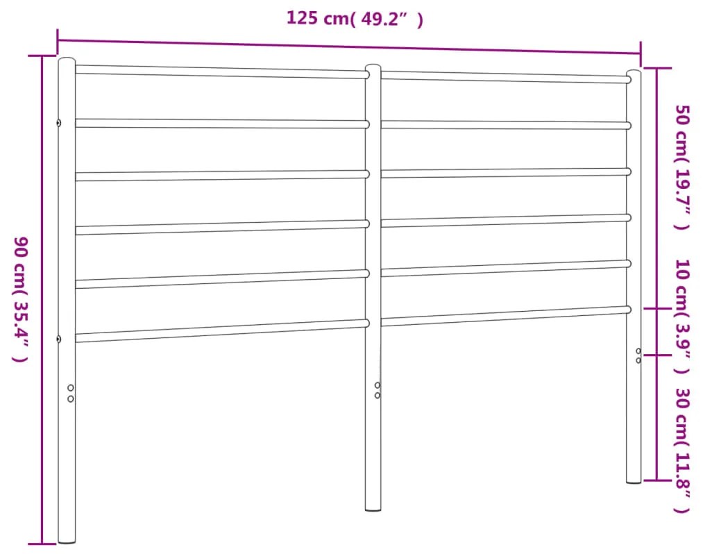 Cabeceira de cama 120 cm metal branco