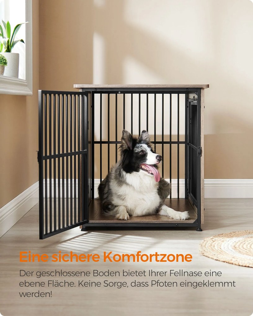 Gaiola para cães até 32 kg com 2 portas 98 x 65 x 69 cm cinza mesclado
