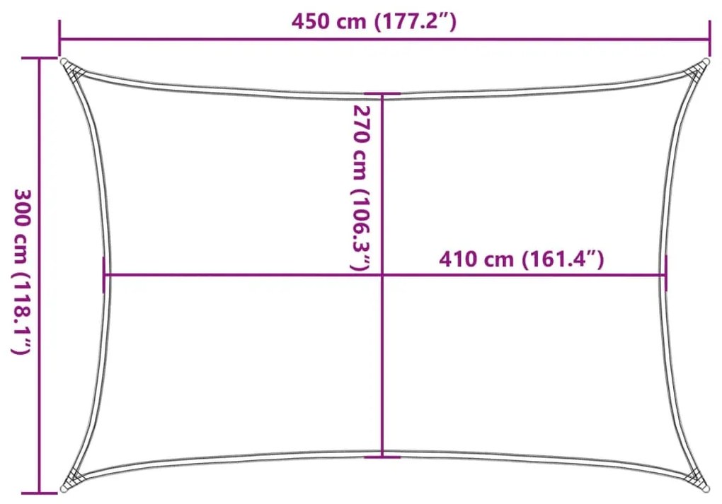 Para-sol estilo vela 160 g/m² 3x4,5 m PEAD creme