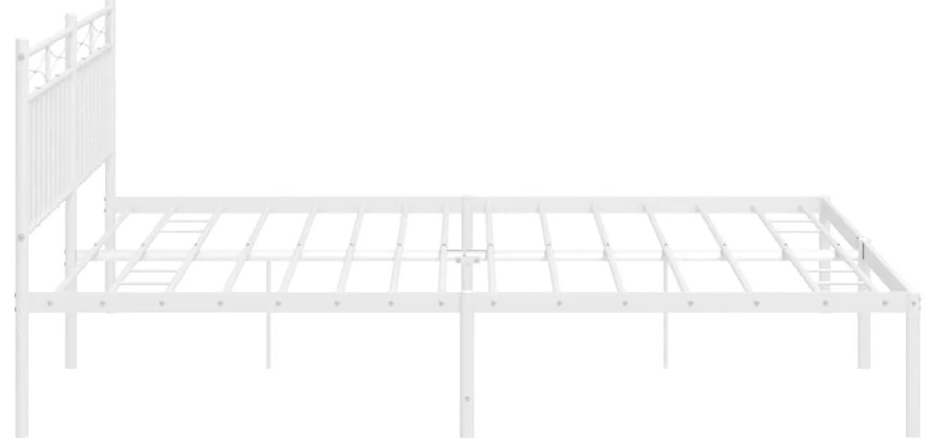 Estrutura de cama com cabeceira 200x200 cm metal branco