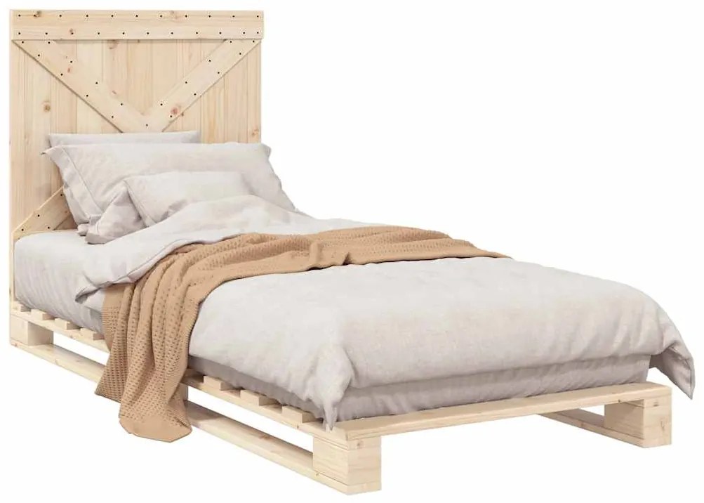 Estrutura de cama com cabeceira 90x200 cm pinho maciço
