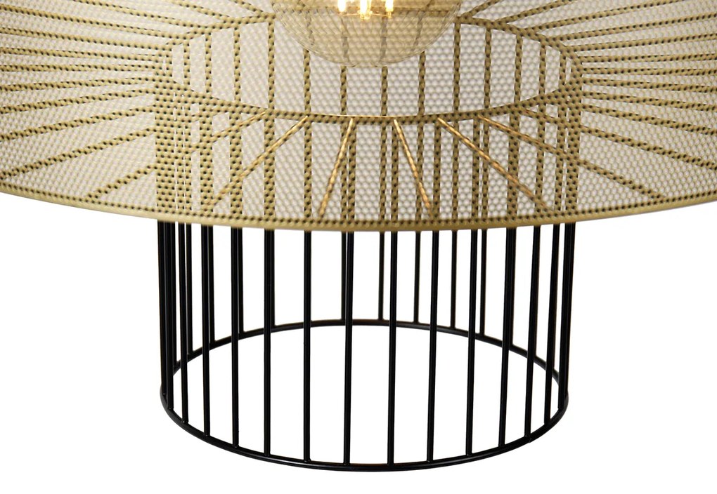 Candeeiro de suspensão inteligente dourado com preto 50 cm incl. Wifi G95 - Tess