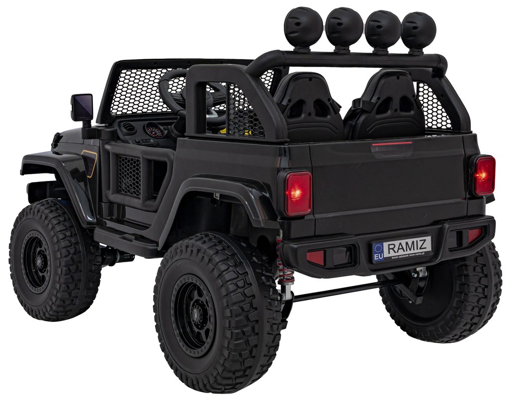 Jipe elétrico para Crianças OFF-ROAD 3.0 12V 4x4 Rodas Espuma EVA, Assento couro ecológico Preto