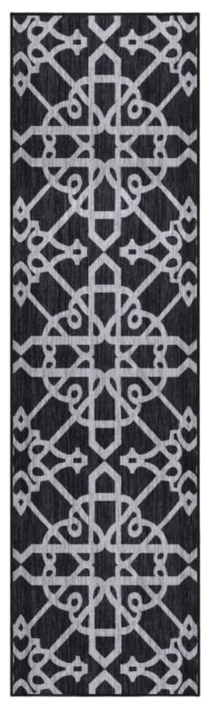 vidaXL Tapete/passadeira 80x300 cm preto