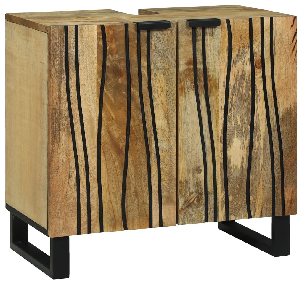 vidaXL Armário de Pia 62x33x58 cm Madeira Maciça de Mangueira e Madeira de Engenharia