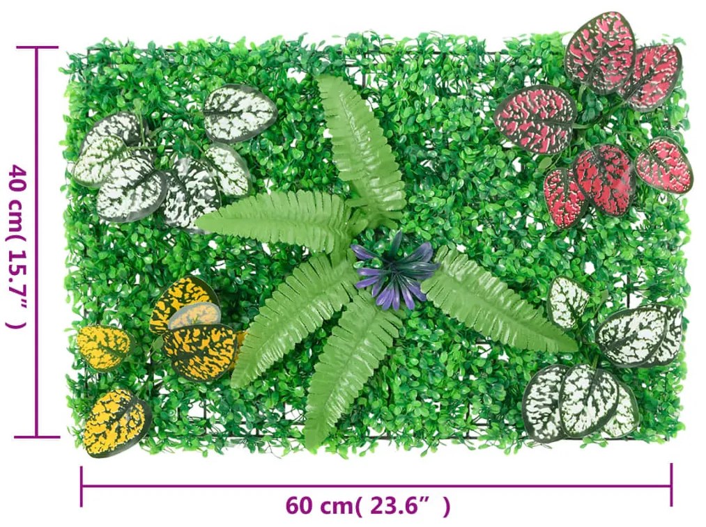 Vedação de plantas artificiais 6 pcs 40x60 cm verde