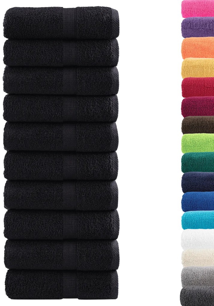 Toalhas de Convidado Premium 'SOLUND' – 50 pcs, Preto, 30 x 50 cm, 550