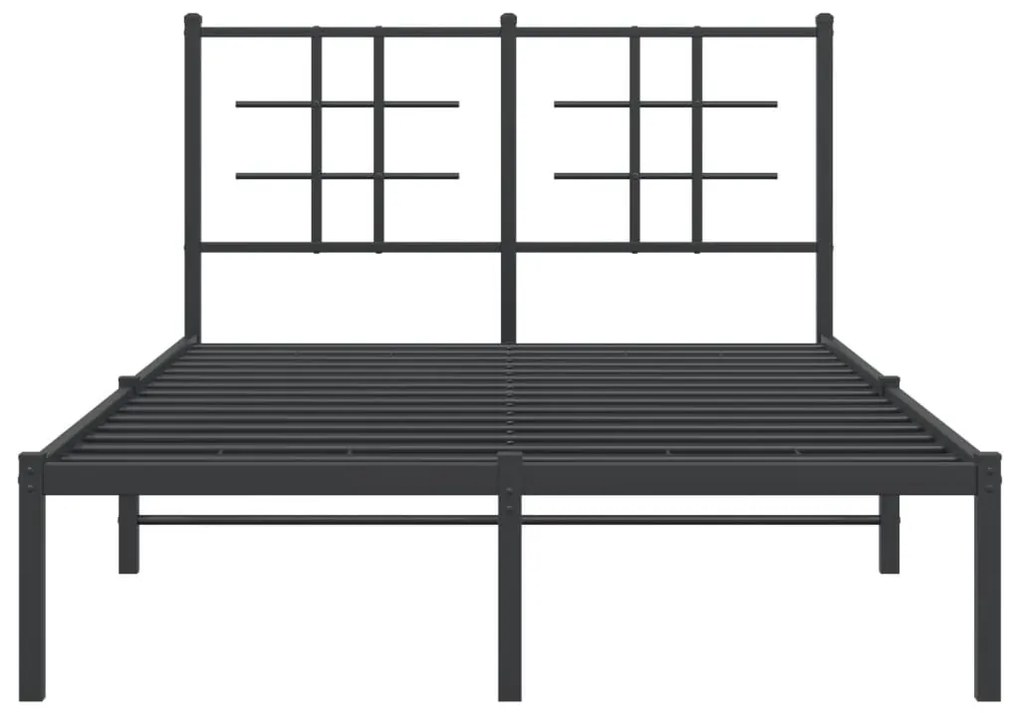 Estrutura de cama com cabeceira 120x190 cm metal preto