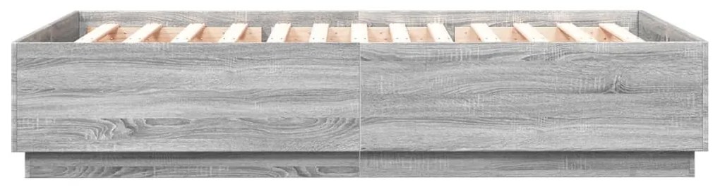Estrutura de cama 150x200 cm derivados de madeira cinza sonoma
