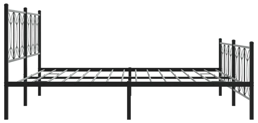 Estrutura de cama com cabeceira e pés 193x203 cm metal preto