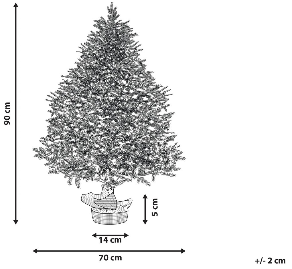 Árvore de Natal com efeito de neve 90 cm RINGROSE Beliani