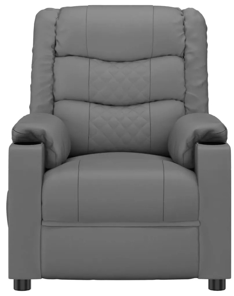 Cadeira de massagens couro artificial cinzento