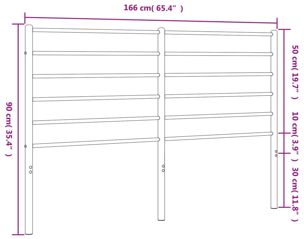 Cabeceira de cama 160 cm metal preto