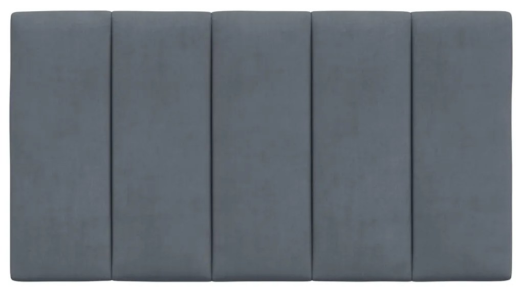Almofadão de cabeceira 80 cm veludo cinzento-escuro