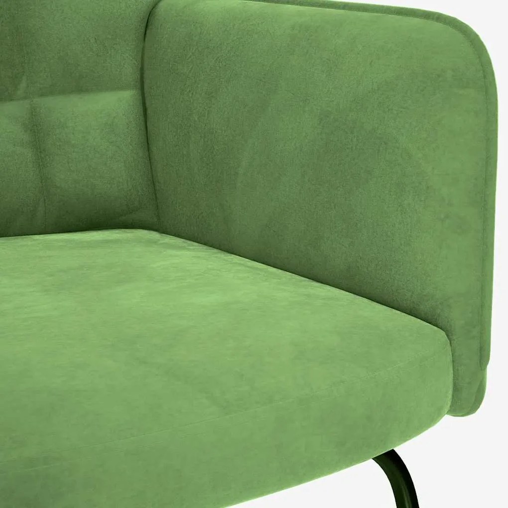 Cadeira de baloiço veludo verde-claro