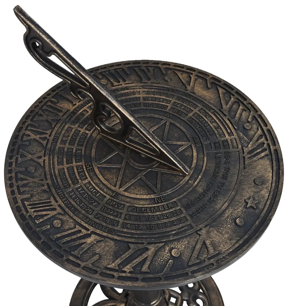 Relógio de sol 35,5x82 cm plástico bronze