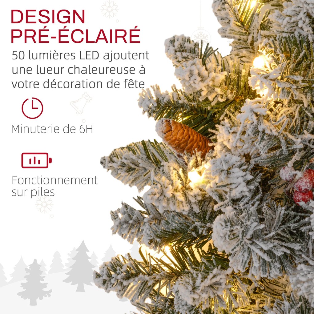 Grinalda de Natal para Porta, 60 x 60 x 10 cm, Luzes LED com Temporizador, Verde