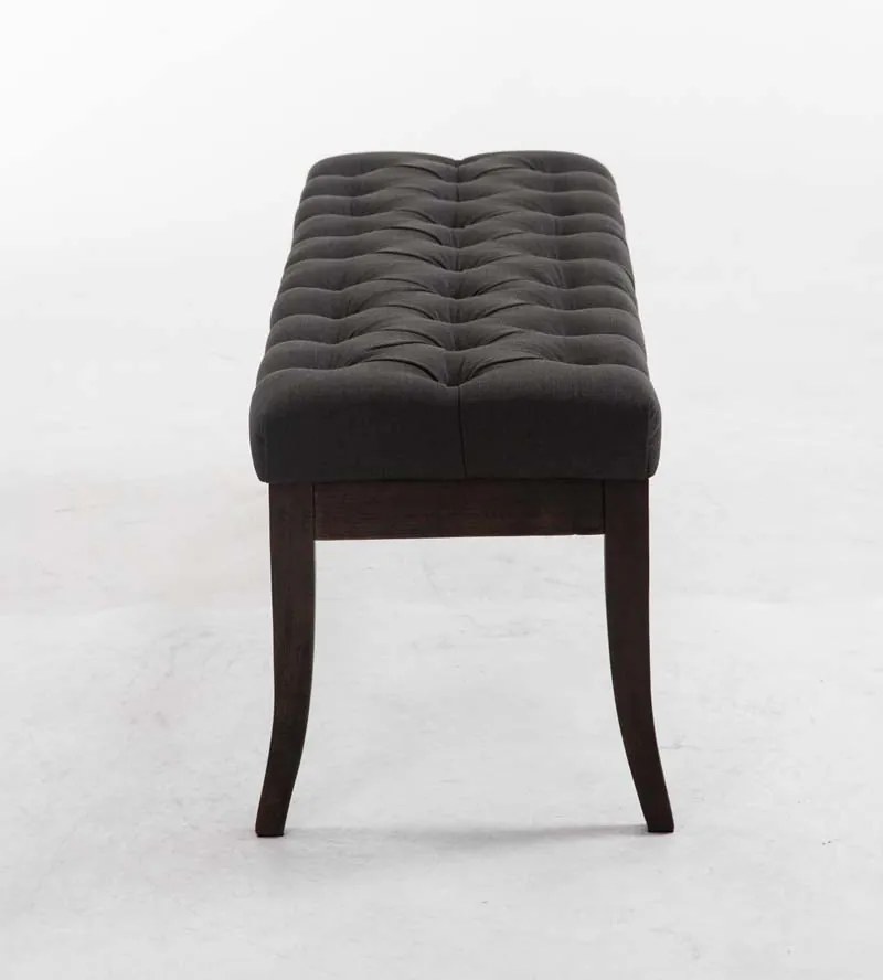 Banco Ramses em tecido com estrutura em antigo escuro 46 x 120 x 38 cm Cinzento escuro