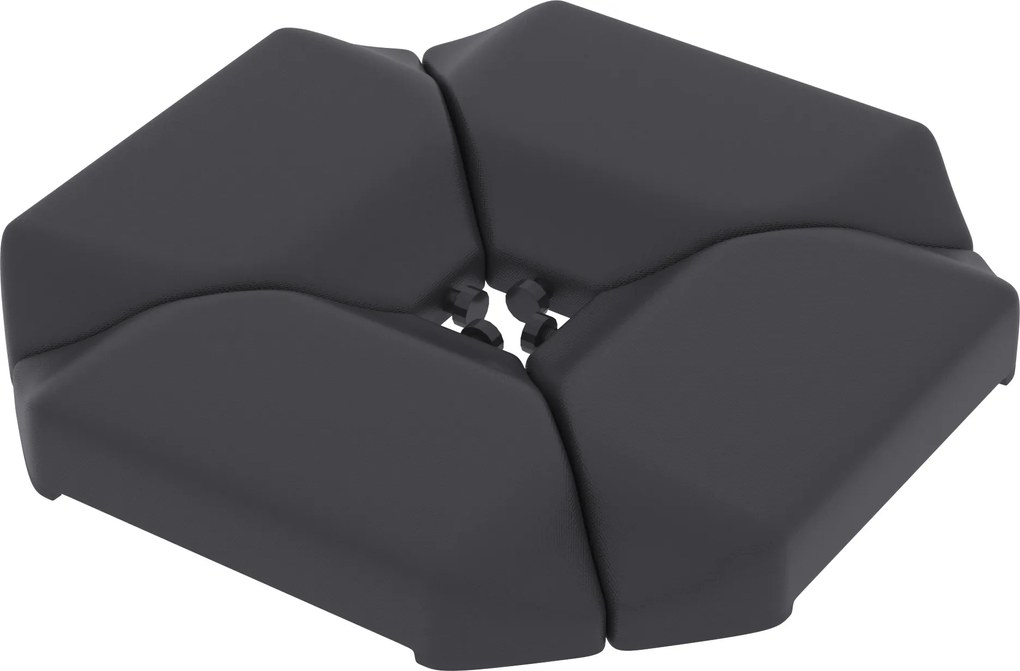 Base para Guarda-sol de 4 peças para Cantilever Suporte para Guarda-sol de HDPE Reenchível com Água 77 kg ou Areia 100 kg