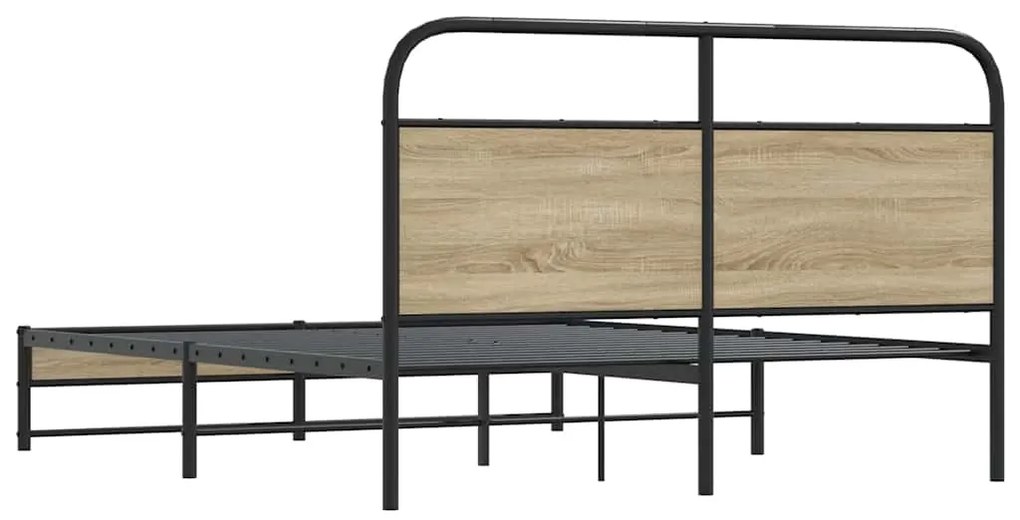 Estrutura de cama s/ colchão derivados madeira carvalho fumado