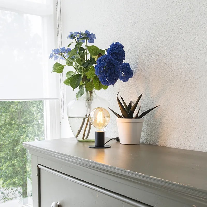 Candeeiro de mesa moderno preto - Facil