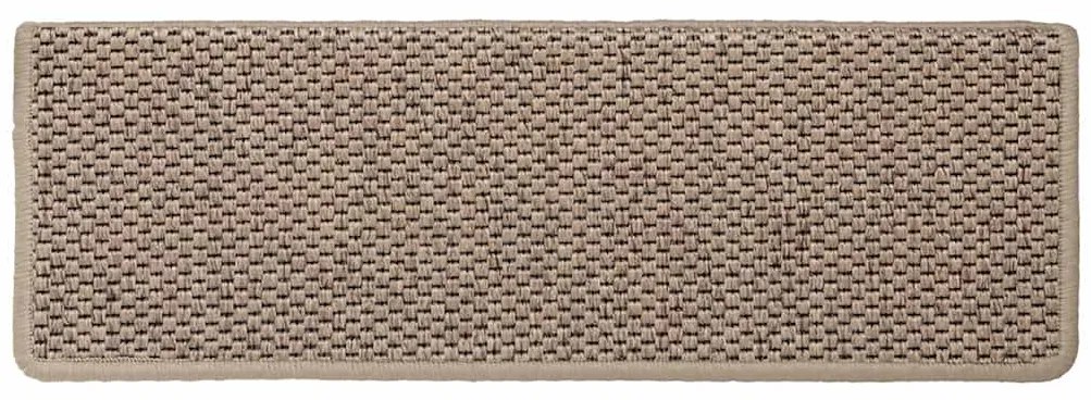 Tapetes escada adesivos aspeto sisal 30pcs 65x21x4cm cor areia