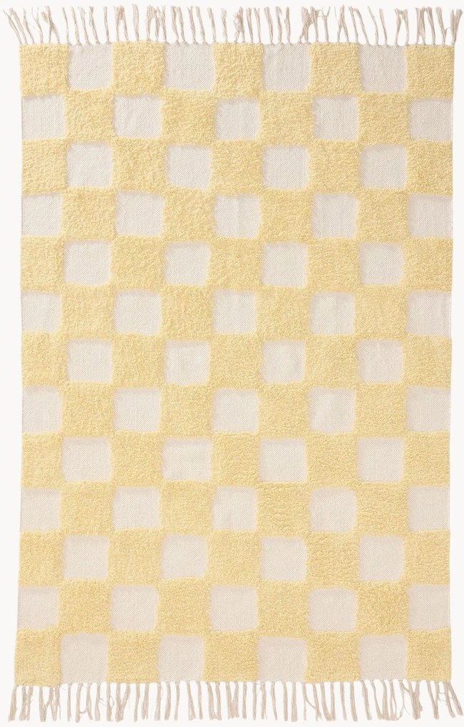 Tapete em algodão artesanal com relevo Caro