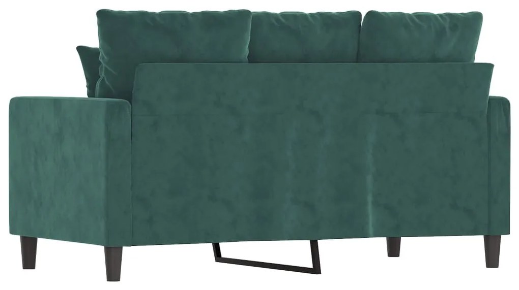 Sofá de 2 lugares 120 cm veludo verde-escuro