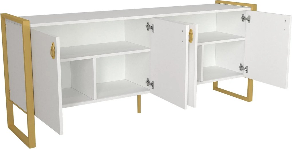 Aparador Lost – Branco e Dourado (180 x 77,6 x 44,5 cm) | Elegância e