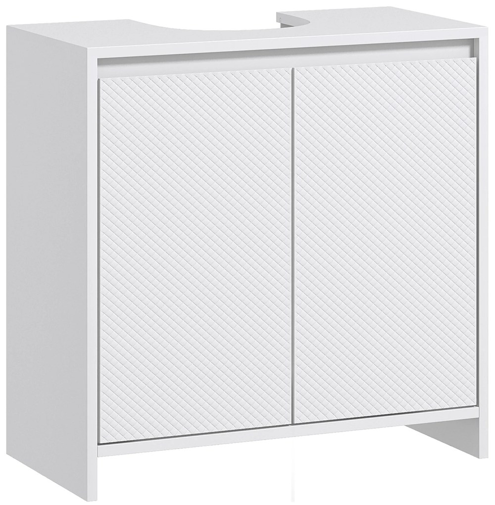 HOMCOM Móvel para Lavatório Pousar Moderno com Prateleira Anti-Tombo Carga 40 kg 60x30x60 cm Branco