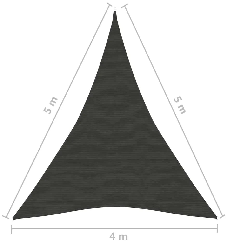 Para-sol estilo vela 160 g/m² 4x5x5 m PEAD antracite