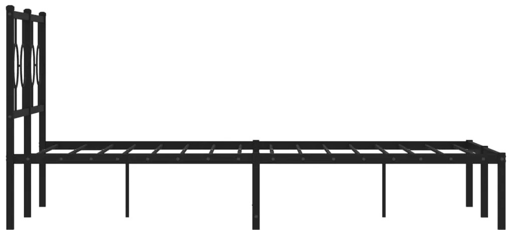 Estrutura de cama com cabeceira 140x200 cm metal preto