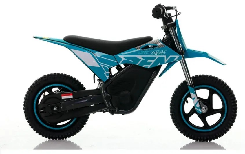 Mini moto eléctrica velocidade até 13 Km/h C/Limitador  RFN Warrior SX-E150 150W 12” Azul Celeste