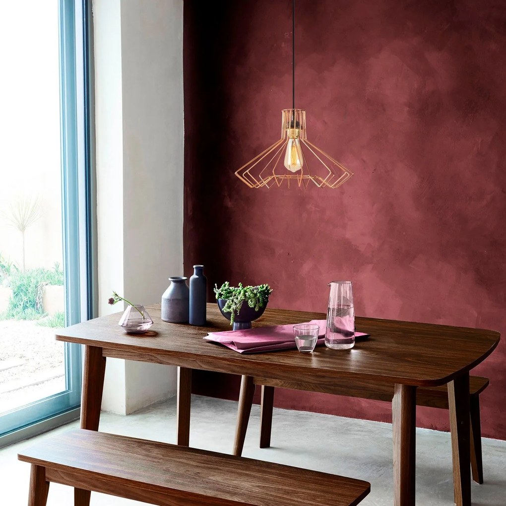 Chandelier Saglam – Cobre/Preto – Diâmetro 41 cm